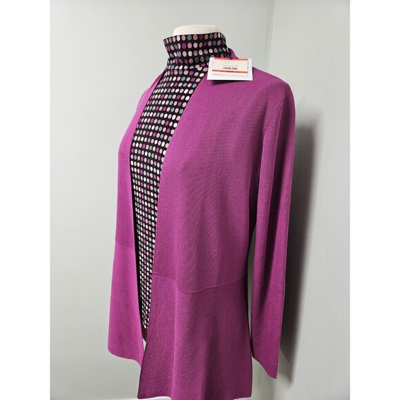 NWT Anne Klein Women's Monterey Duster Cardigan Elderberry Pink Size XSMALL XS - Picture 2 of 6